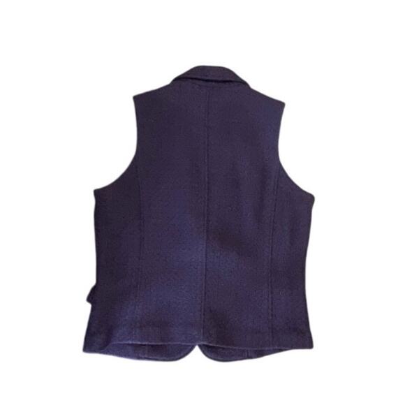 Coldwater Creek Boucle Purple Wool Blend Vest Women's Size M Tailored Button - Picture 3 of 7